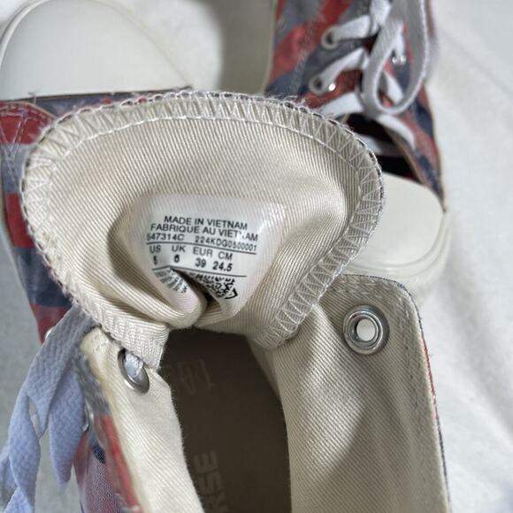 Converse American Flag Hi Top Red White Blue Stars Stripes Zippers US M-8/W10 - Picture 7 of 7